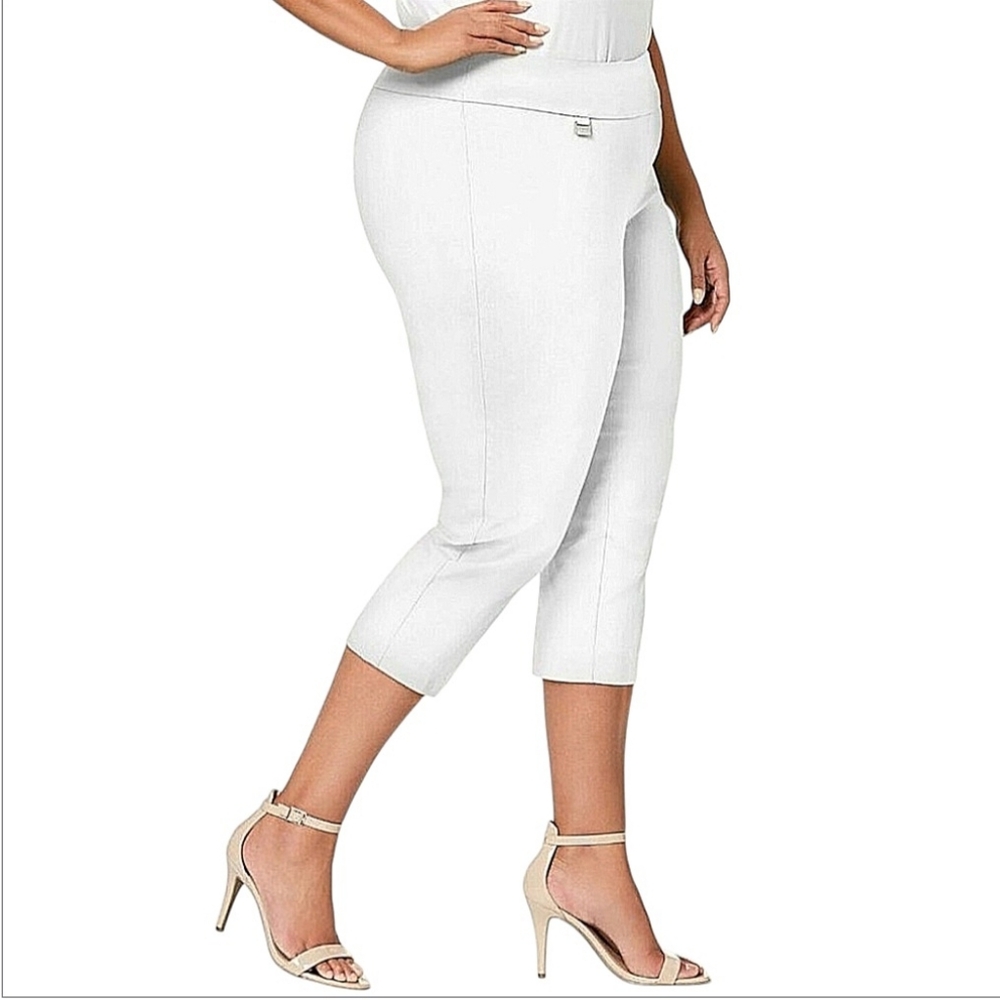 Alfani White Capri Pants Womens Plus Size 26W High Rise Super Stretch